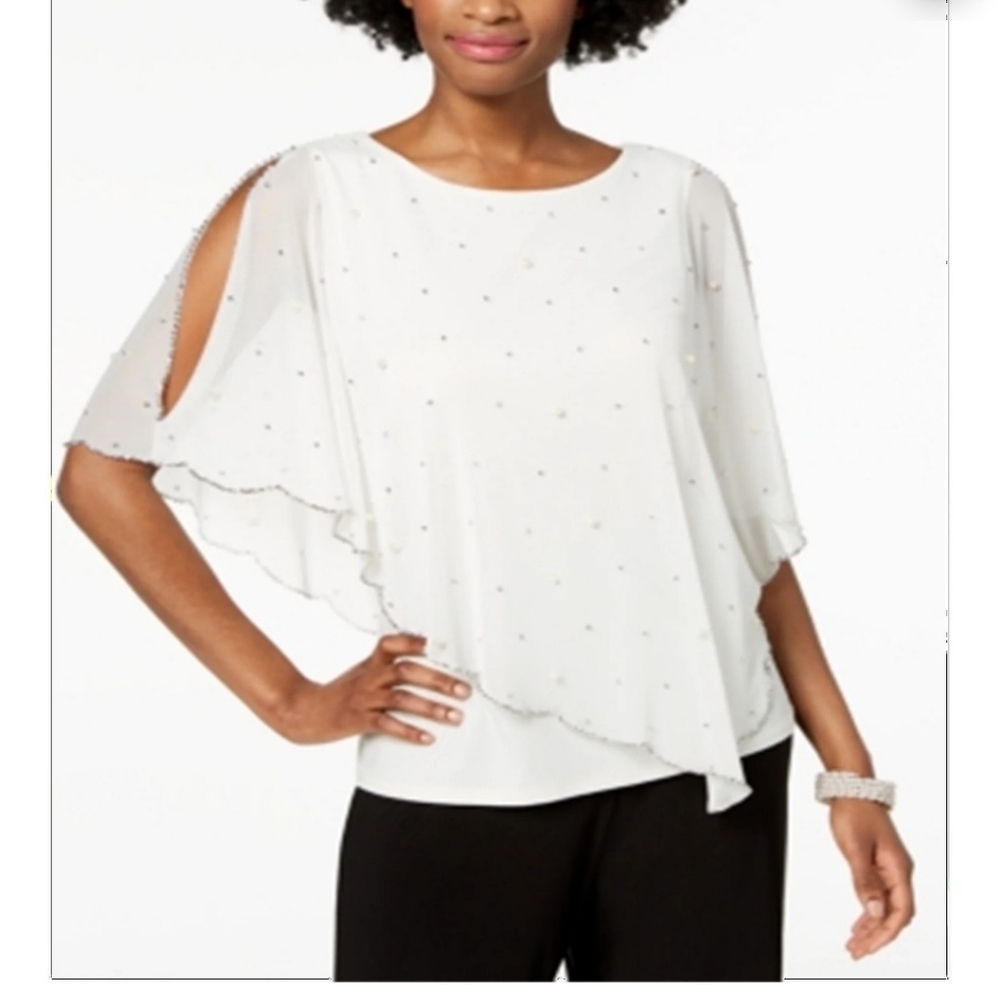 MSK Embelleshed Elbow Length Top